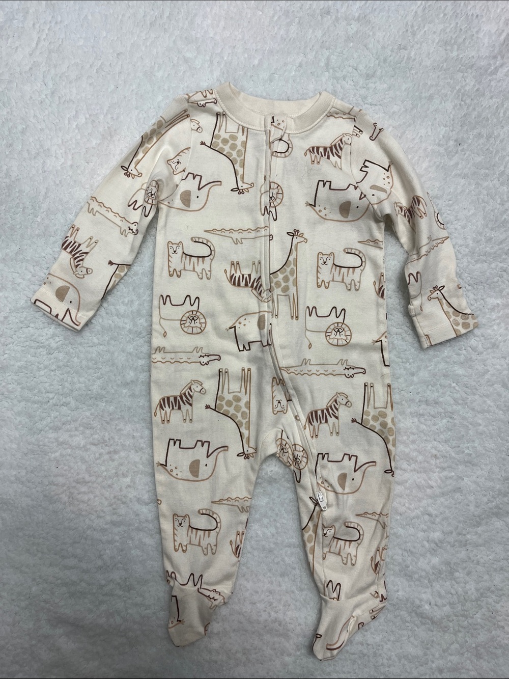 4/25$ NEW Old Navy Neutral Animal Print One-Piece Pajamas